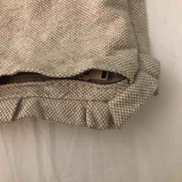 Set of 2 Asian toile linen pillow covers 22" x 22" barkcloth texture chinoiserie - Picture 8 of 9